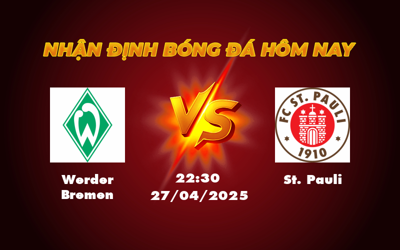 Nhận định soi kèo Werder Bremen vs St Pauli Ưu thế nghiêng về đội chủ nhà 1 werder bremen st pauli 27 04 bundesliga