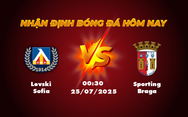 Nhận định Soi kèo Levski Sofia vs Sporting Braga Đội khách chiếm ưu thế 1 levski sofia sporting braga 25 07 c2