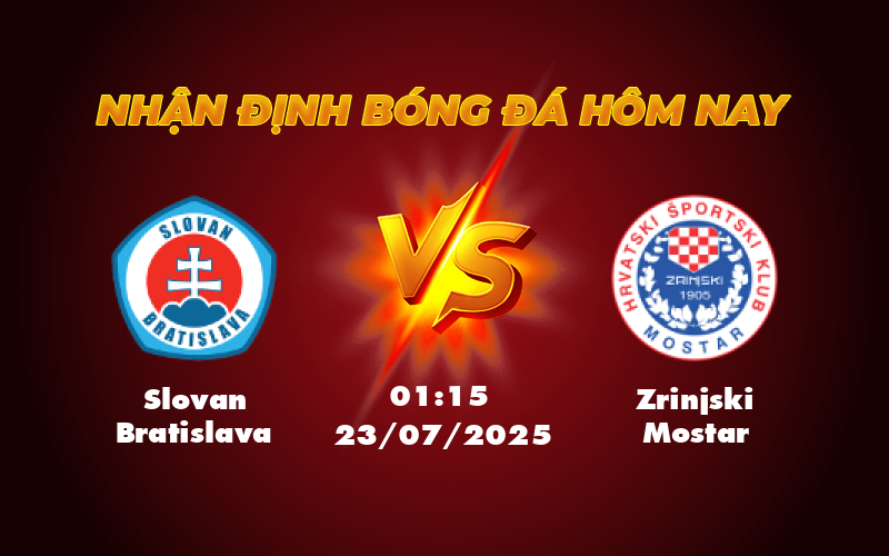 Soi kèo Slovan Bratislava vs Zrinjski Mostar Cuộc đọ sức hấp dẫn tại đấu trường C1 1 slovan bratislava zrinjski mostar 23 07 c1